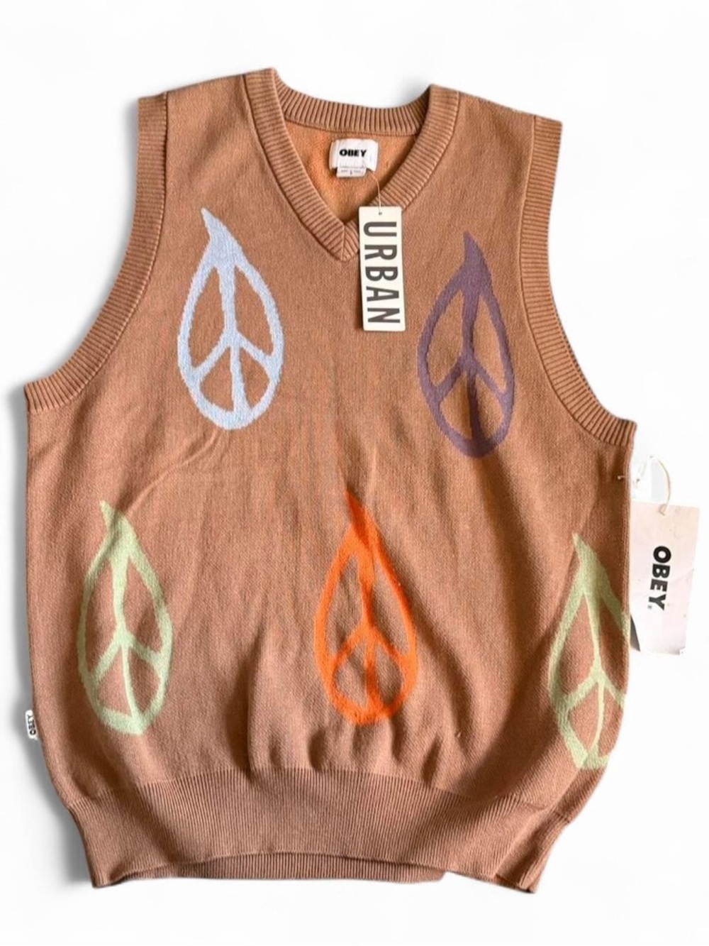 NWT Obey Peaced Sweater Vest